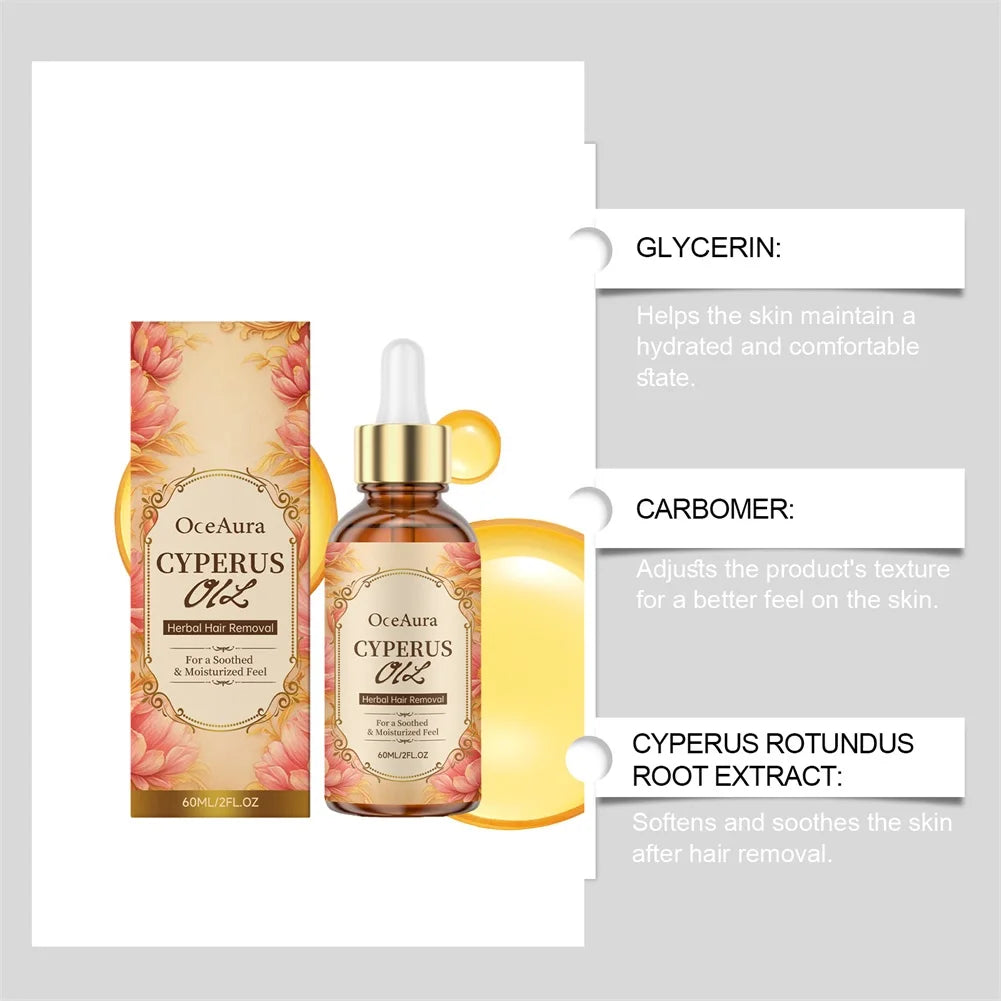 Beauty Cyperus Rotundus Hair Reduction Oil,Soothing Massage,Deep Nourishment ,Smoothing Skin For Women Men All Skin Types