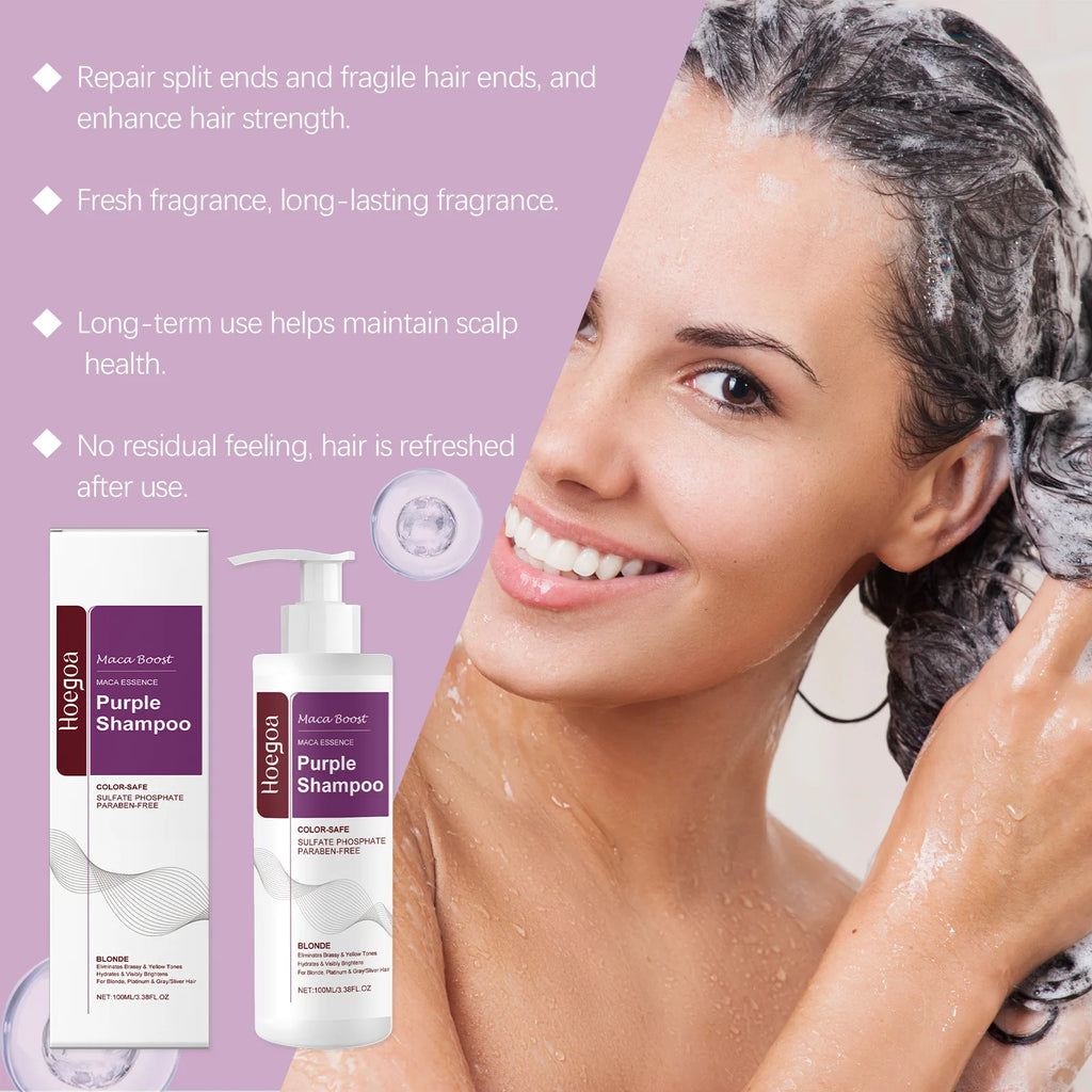 Hoegoa Nourishing Shampoo for Dry Frizzy Hair Gentle Cleansing Oil Control Soft Smooth Shiny Daily Use