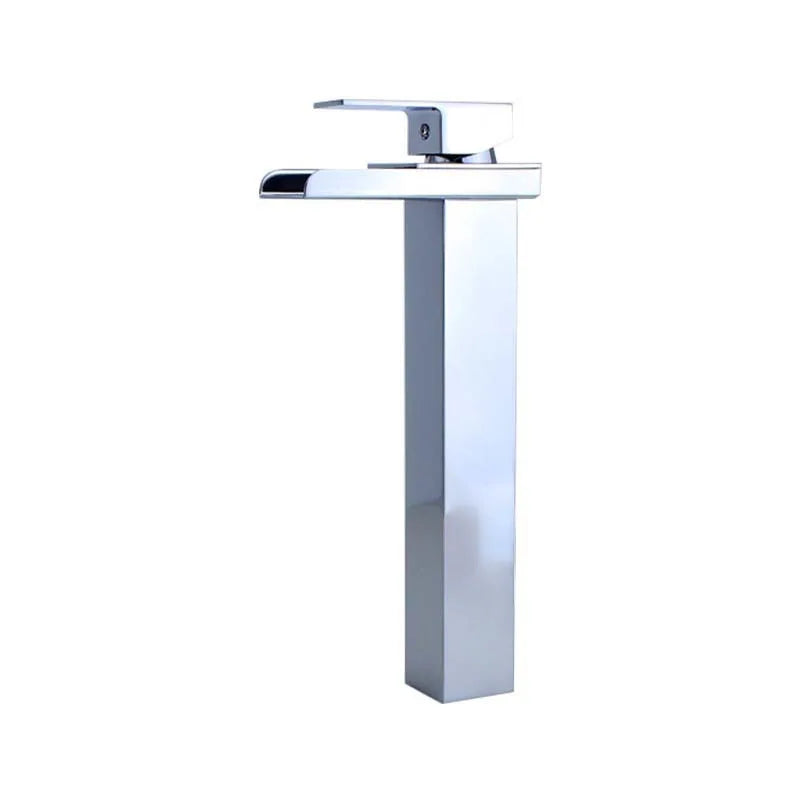 Basin Faucet Brushed Chrome Waterfall Faucet Stainless Steel Bathroom Black Washbasin Faucet Hot and Cold Mixer Tap Table Faucet