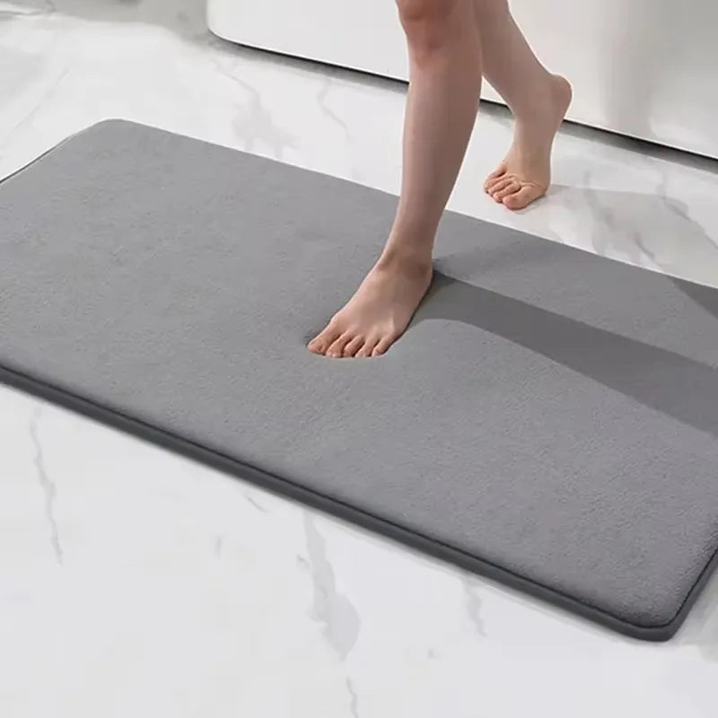 Super Absorbent Floor Mat Coral Velvet Bathroom Mat Anti Slip Door Mat Bathtub Beside Carpet Laundry Room Home Decoration