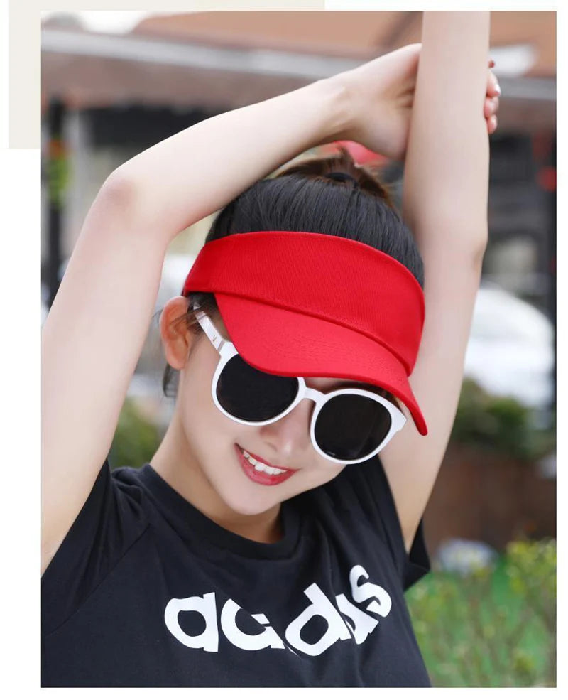 Sun Hat Women Baseball Cap Summer White Sun-Proof Caps Empty Top Visors Seaside Outdoor Sport Tennis Golf Hat