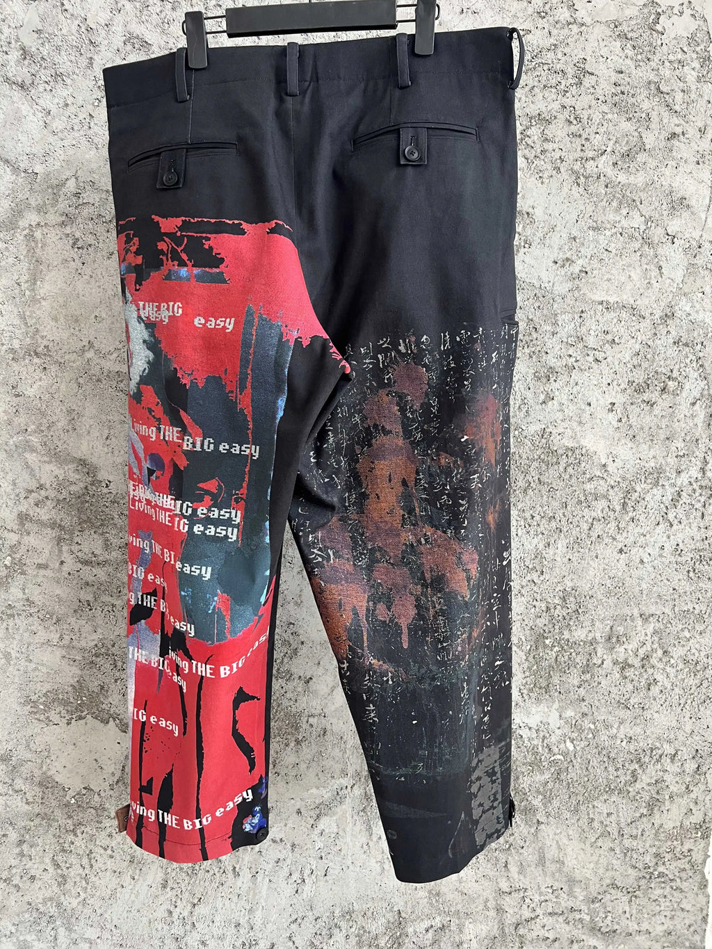 TOP-YAMAMOTO pure cotton printed wide-leg pants
