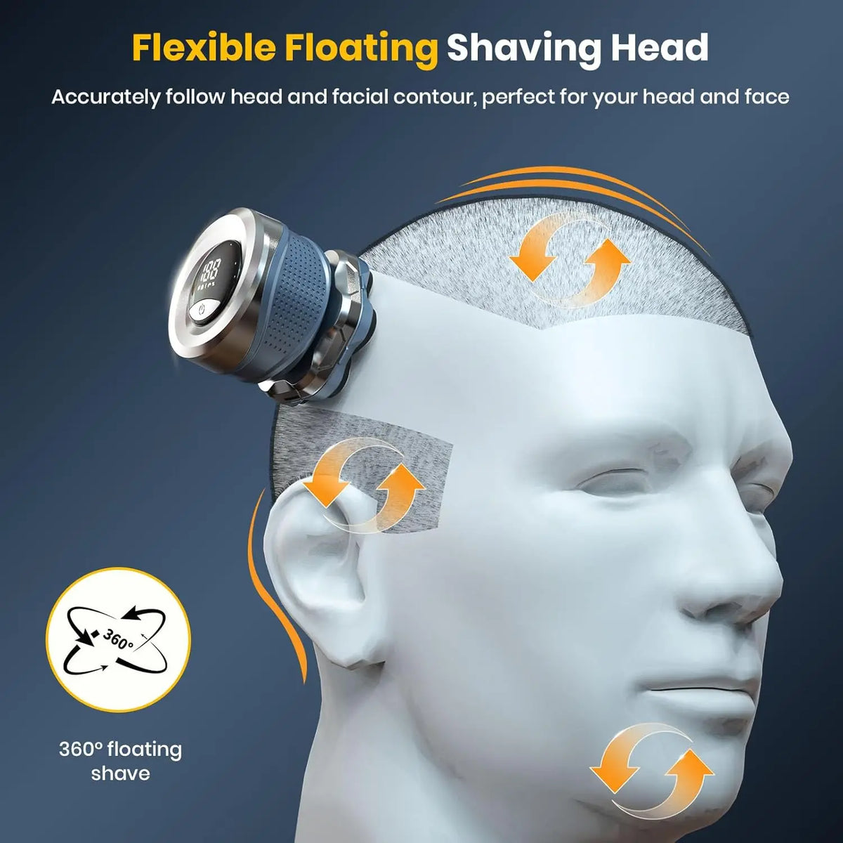 Electric Head Shaver for Bald Men 7D Magnetic Razor Hair Trimmer Rechargeable Shavers for Scalp Face Beard Body Wet Dry Use