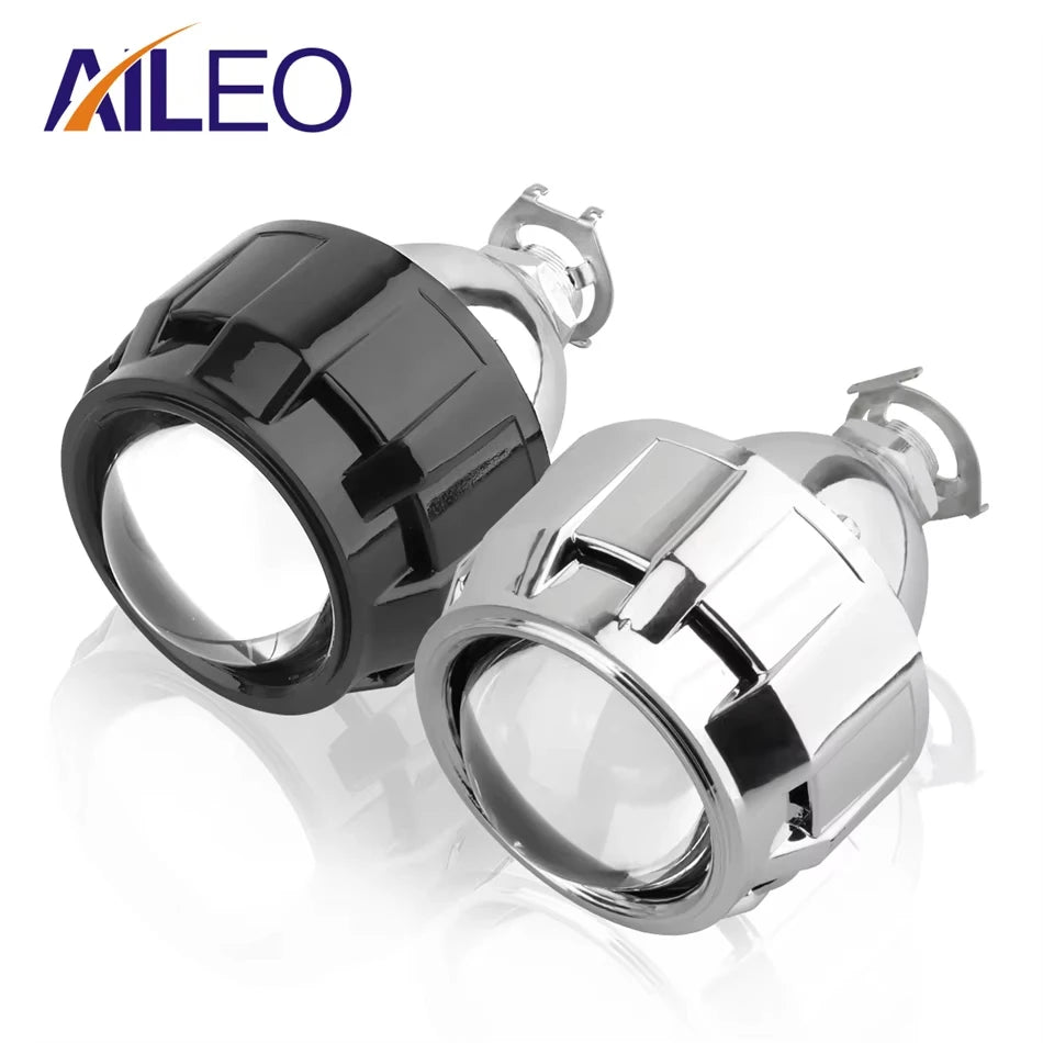 AILEO 2PCS 2.5 Inch HID Projector Lens Headlight Projector Lens 6000K White Light 12V LHD RHD Retrofit Car Headlamp Lens