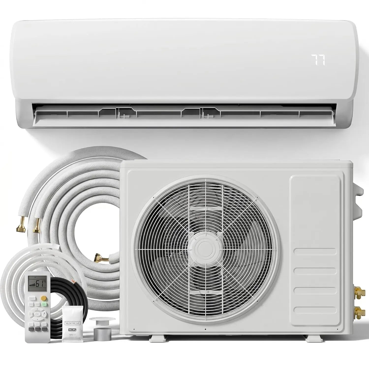 12000BTU Mini Split AC/Heating System, 19 SEER2 Energy Efficient Mini Split Air Conditioner with Heat Pump, 110V Cools, Custom