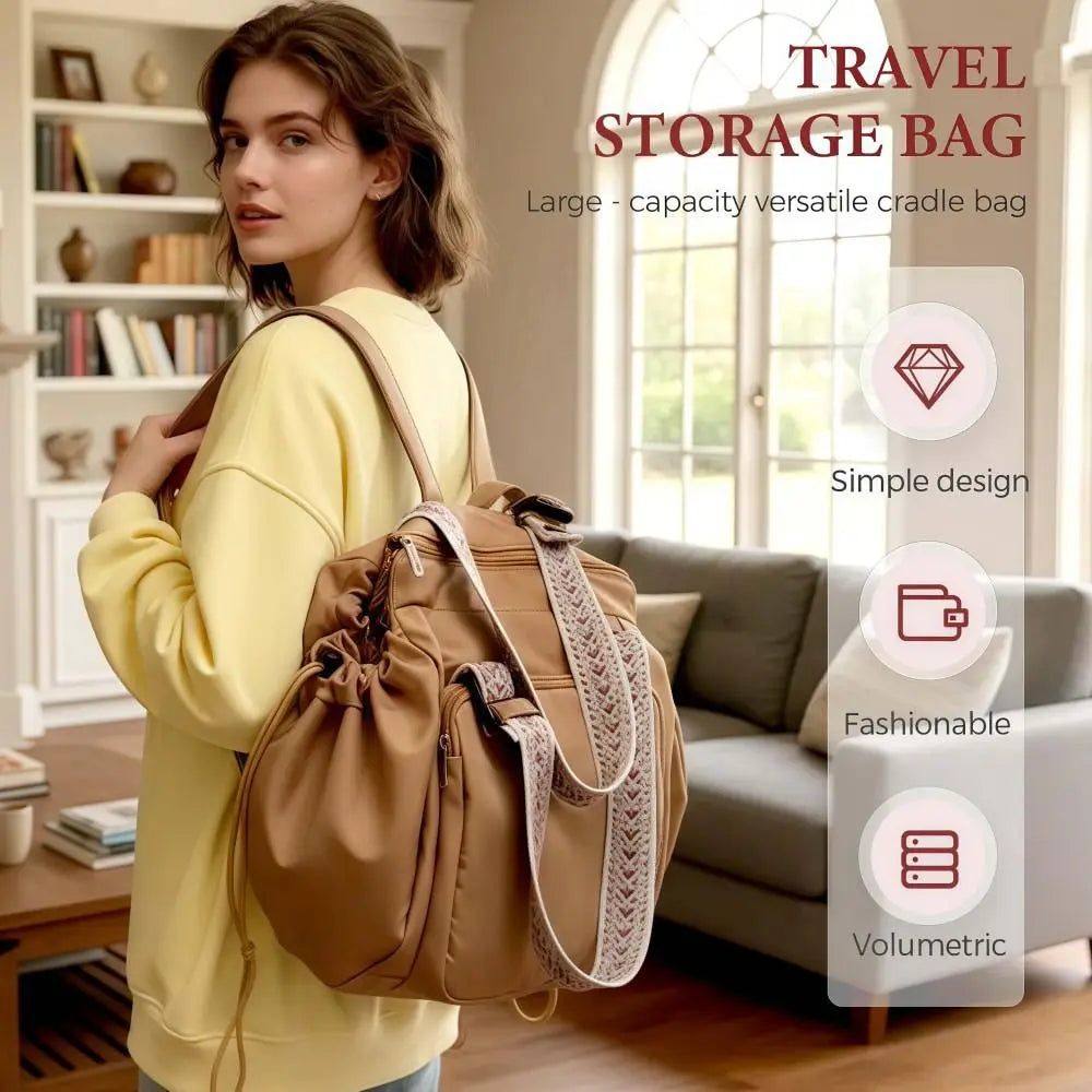 Multifunctional Travel Storage Bag Lightweight Cradle Design Women's Backpack Durable Waterproof Mommy Bag Mother Baby Outing