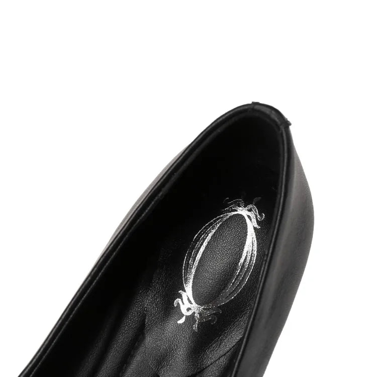 NEW Autumn/Spring Women Pumps Genuine Leather Shoes for Women Square Toe Low Heel Shoe Concise Slip-on Plus Size Handmade Shoes