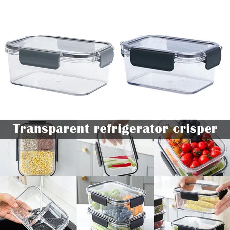 Portable Lunch Box for Kids School Microwave Transparent Bento Box with Compartments Salad Fruit Food Sealed Jar Container Box