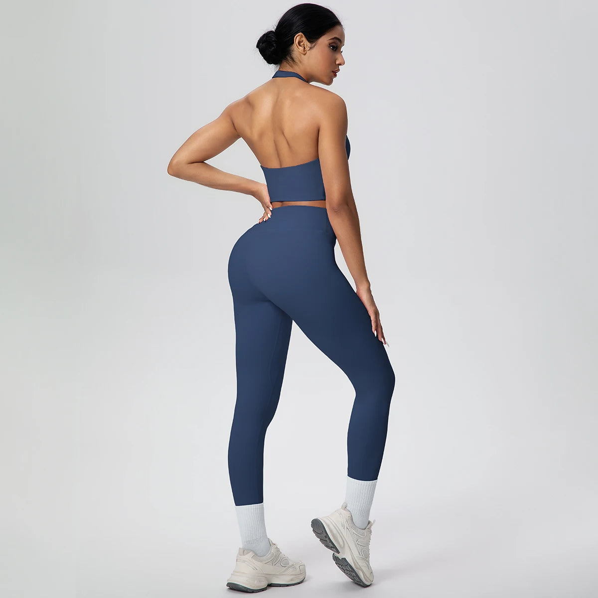 2PCS/set Yoga Set for Woman's Sexy Backless Halter Bra Sports Top Quick Drying Legging Summer Gym Fitness Pants Yoga Set