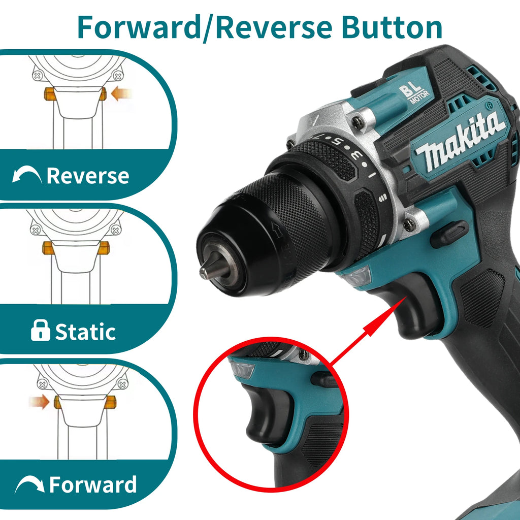 2025 New Makita DDF487 18V Cordless Brushless Drill 10mm Compact Driver for Home Renovation & DIY Craft Projects