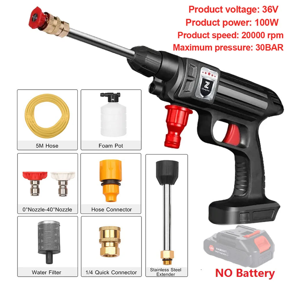 30BAR High Pressure Washer Car Washer High Pressure Efficient Cordless Garden Cleaning Irrigation Tool For Makita 18-21V Battery