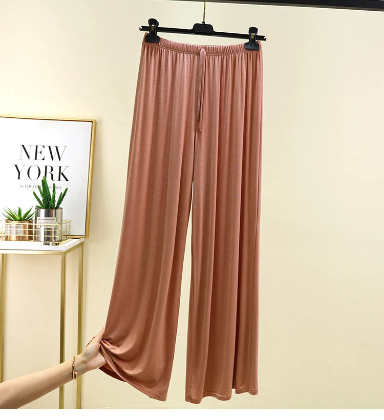 Modal Floor-Length Wide Leg Pants Loose Home Spwear  Color Versatile Casual Summer Thin Home Pants Women