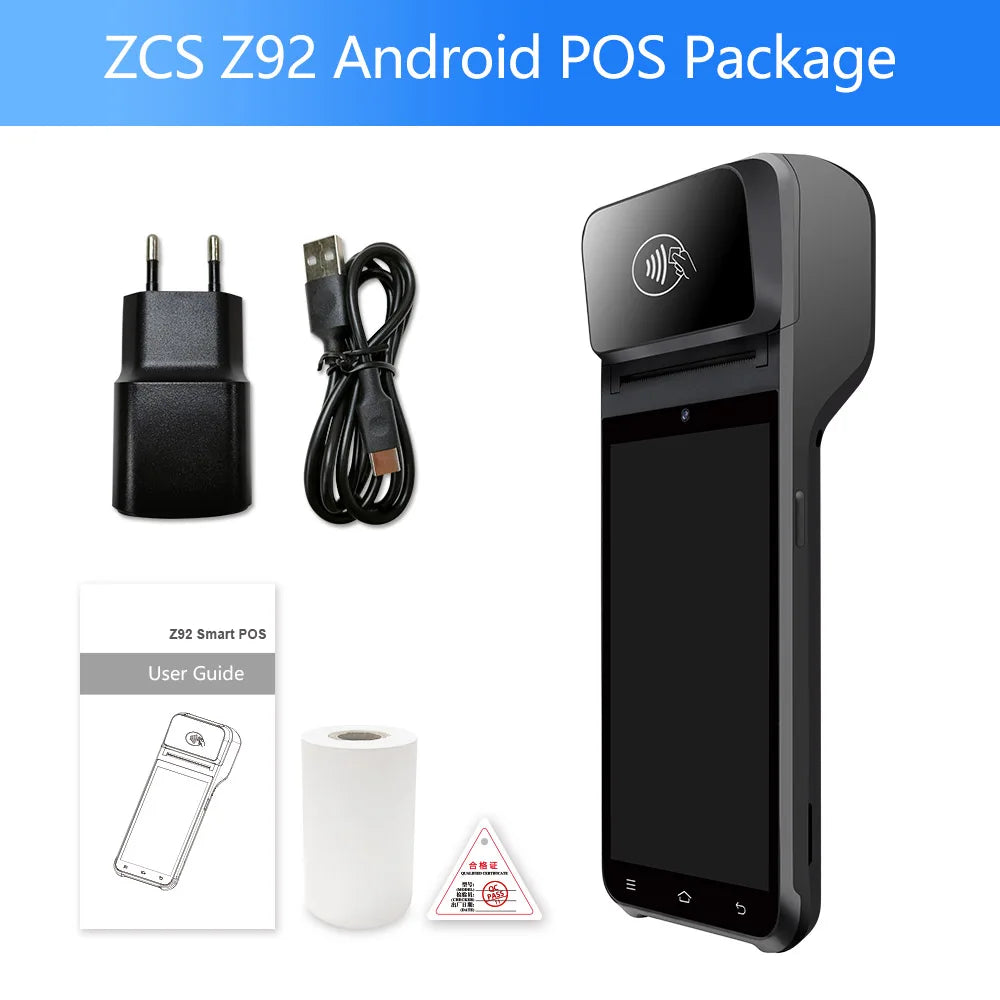 5.5-inch Touch Screen Cash Register Android 13 POS Terminal Machine with Barcode Scanner NFC Reader 58mm Thermal Receipt Printer