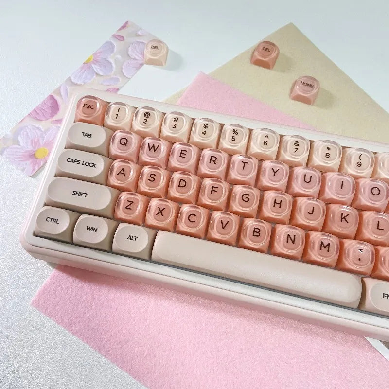 Gradient Purple Black Pink Crystal Keycaps Custom DIY for Gaming Mechanical Keyboard PBT Key Caps Set for Keyboard 68 70 80 90