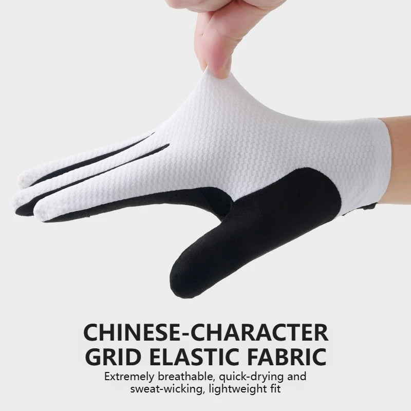 LOOGDEEL Cycling Gloves SBR High Elasticity Shock Absorption Cycling Gloves Lightweight Breathable Non-slip Full-Finger Gloves