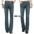 Male Bell Bottom Denim Trousers Slim Black Boot Cut Jeans Men's Clothing Casual Business Flares Pants