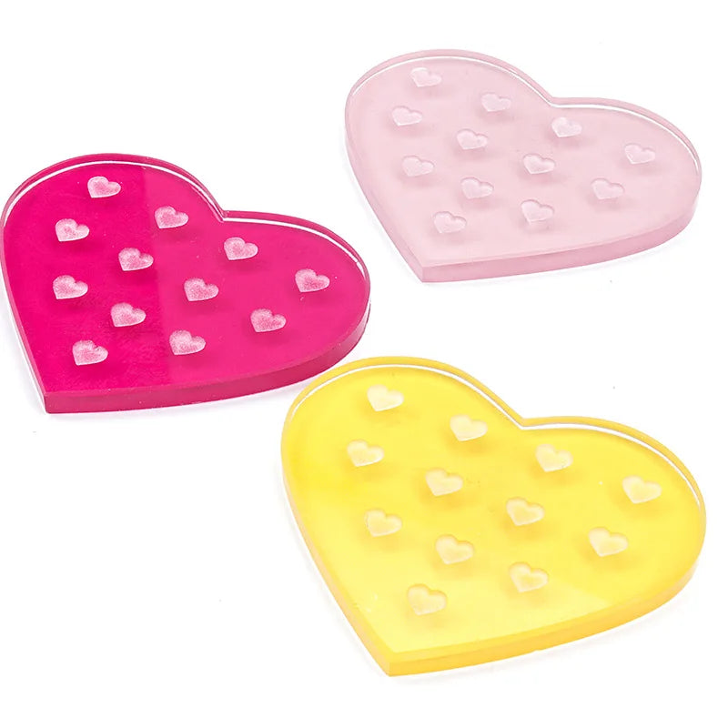 Eyelash Extension Pallet False Eyelashes Stand Holder Crystal Glass Heart Shaped Transparent Glue Tray Lash Lifting Makeup Tools