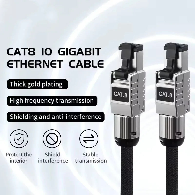 40Gbps Cat8 Ethernet Cables RJ45 30M 20M Cat 8 High Speed No Breakage Internet Networking Cable E-Sports Level Full Shielded