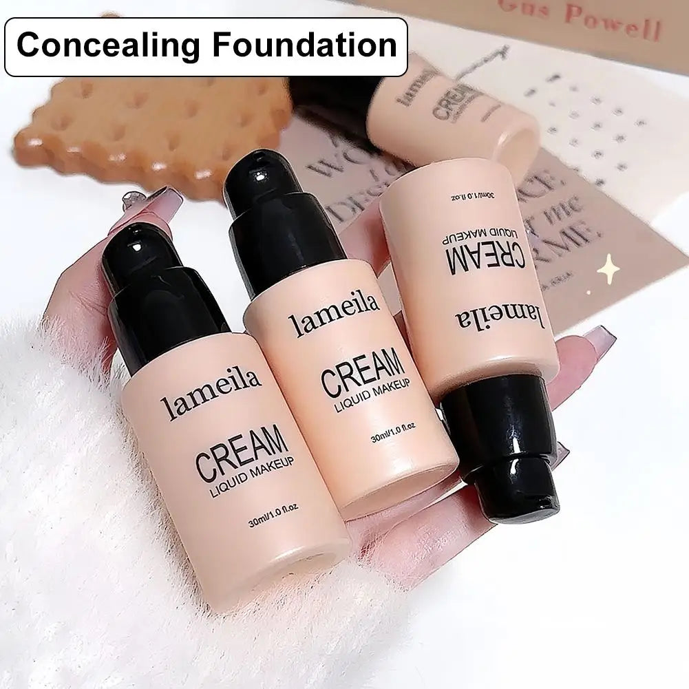 4Colors Matte Finish Liquid Foundation Effective Concealer Moisturizing Long-lasting Makeup Cosmetics for All Skin Tones
