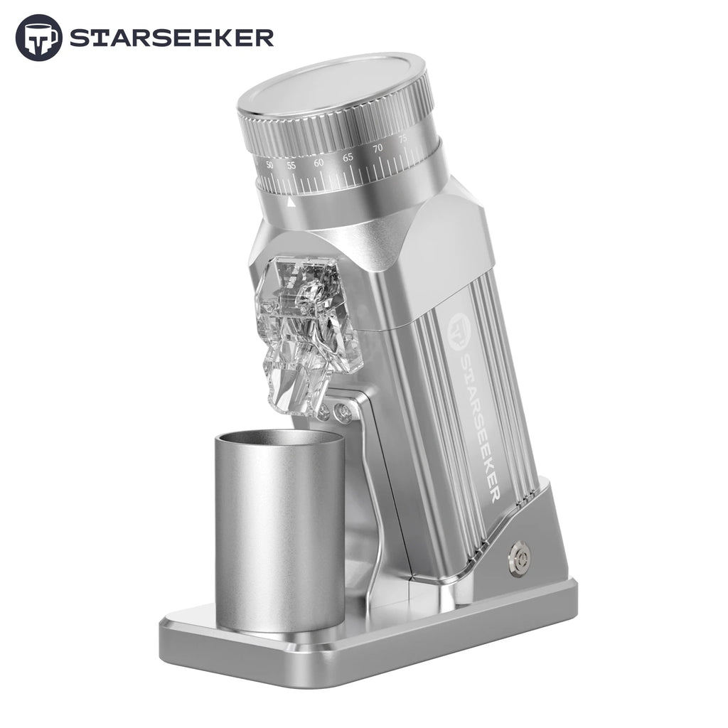 STARSEEKER E64 Electric Coffee Grinder Home 64mm Titanium Plated Flat Burr 1800RPM For Espresso Coffee Bean Stepless Adjustment