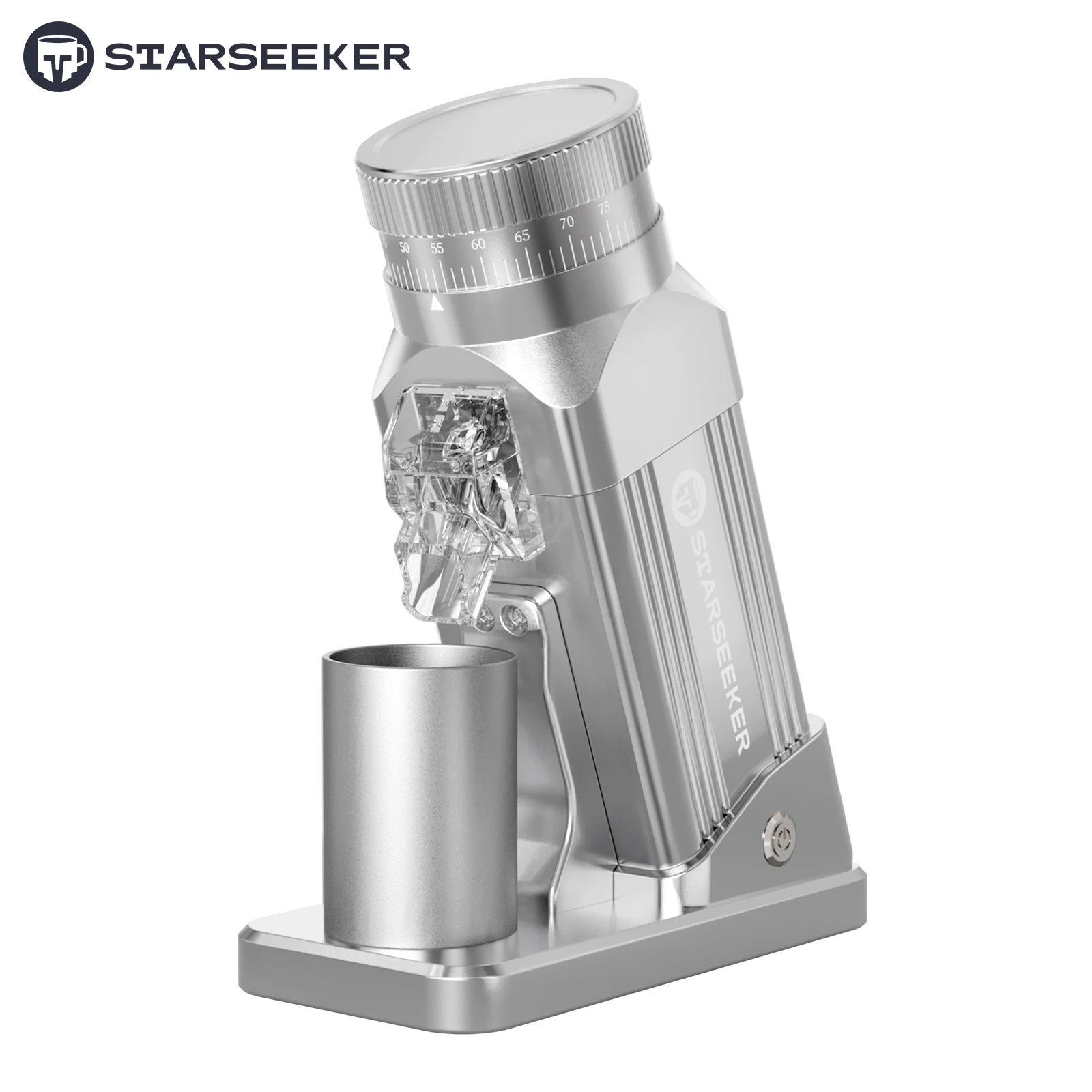STARSEEKER E64 Electric Coffee Grinder Home 64mm Titanium Plated Flat Burr 1800RPM For Espresso Coffee Bean Stepless Adjustment