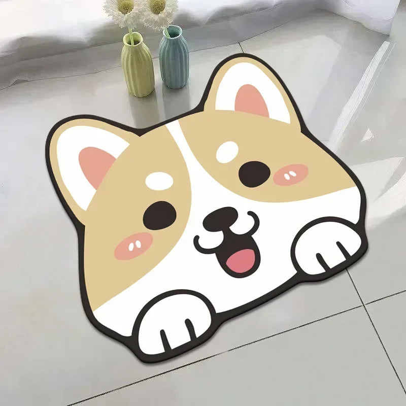 Cartoon Bathroom Bath Mat Super Absorbent Bathroom Rugs Set Non Slip Entrance Doormat Nappa Skin Floor Mats Toilet Carpet