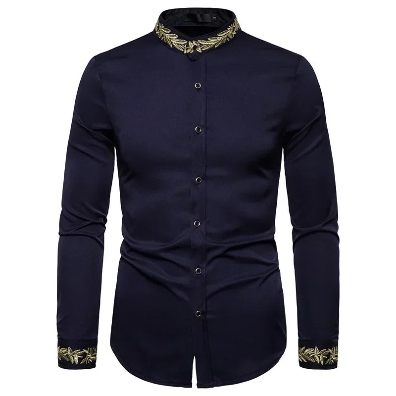 2026 Men's Summer Casual Long Sleeve Shirts Slim Fit Turn Down Collar Shirts Formal Office Business Shirts for Men Tops Big Size