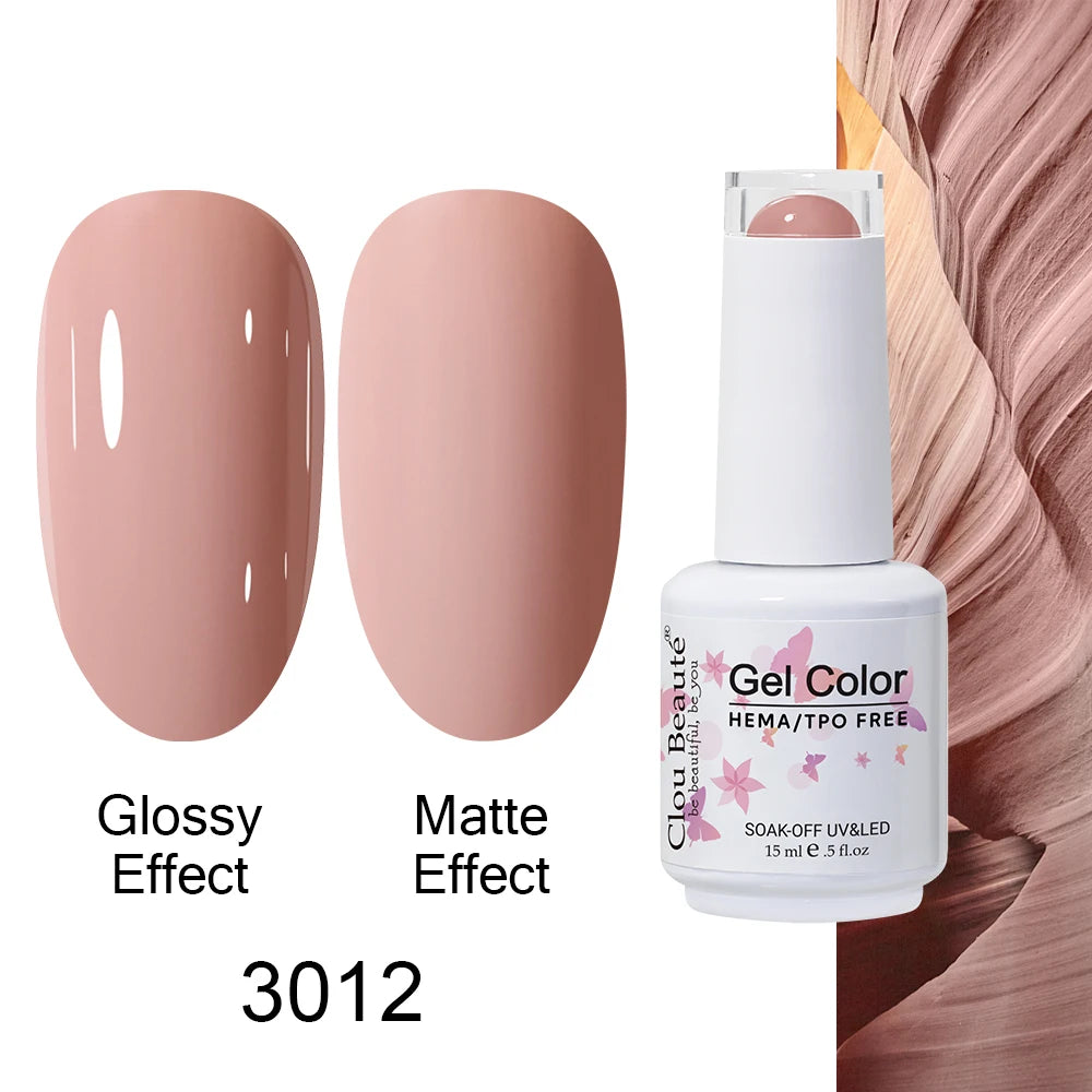 Clou Beaute HEMA TPO FREE Caramel Brown Wine Red Coffee Gel Nail Polish High Pigment Autumn Nail Art Full Coverage UV Varnish
