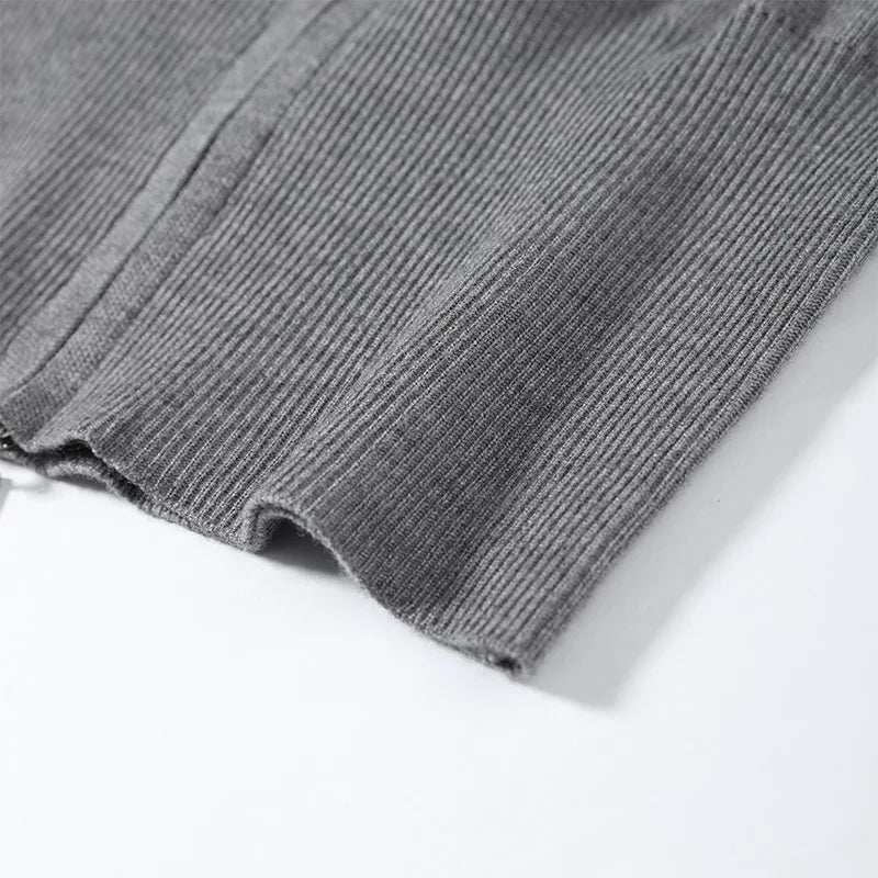 Sleeveless Padded Shoulder Women's Knitted Vest Half Turtleneck Double Zipper Cropped Slim Solid Knit Cardigan Street New Tops