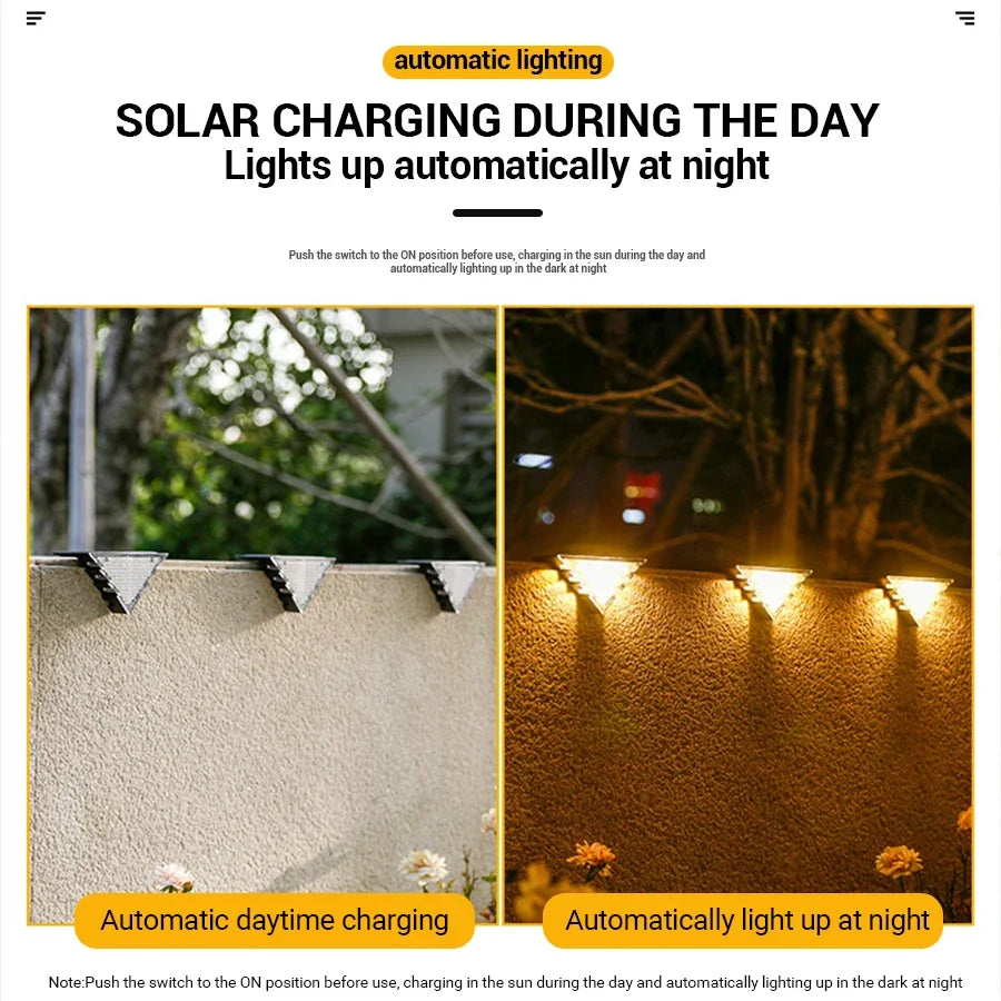 22/24LED Solar Stair Light, IP67 Waterproof Outdoor Step Light, Anti-theft Decorative Lamp for Garden Deck Front Porch Patio
