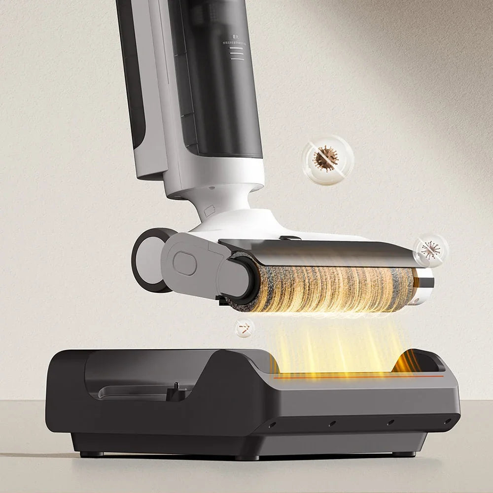 Xiaomi mijia wireless anti-tangle floor washer 4c wet and dry vacuum cleaner for home auto cleaning crawler roller brush scrub