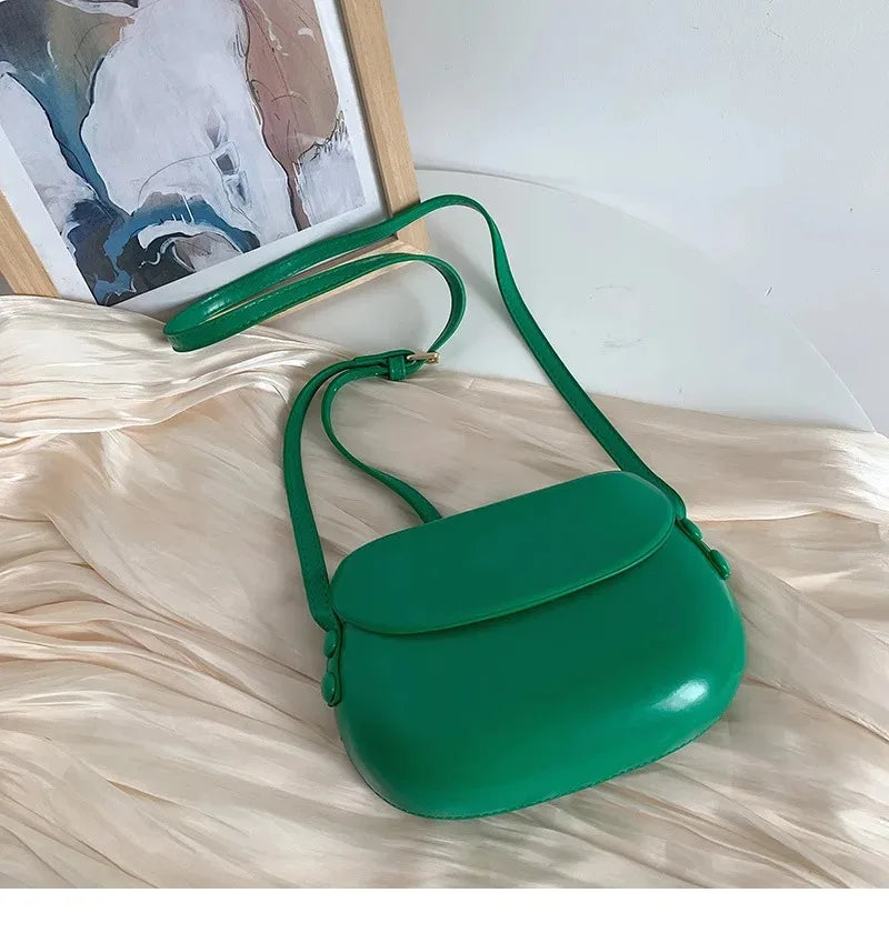 Candy Color Women's Saddle Shoulder Bag Casual Portable Female Small Clutch Handbags Sweet Fashion Ladies Purse Crossbody Bags