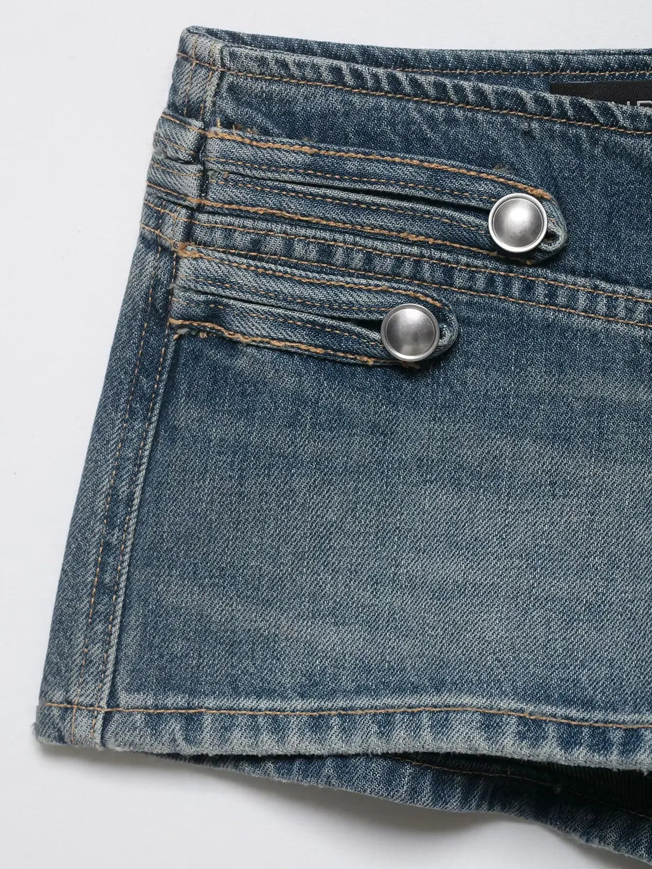 HH Women Shorts Suit Versatile Splicing Button Decoration Casual Denim Jacket+2026 Fashion High Street Low Waist Mini Shorts