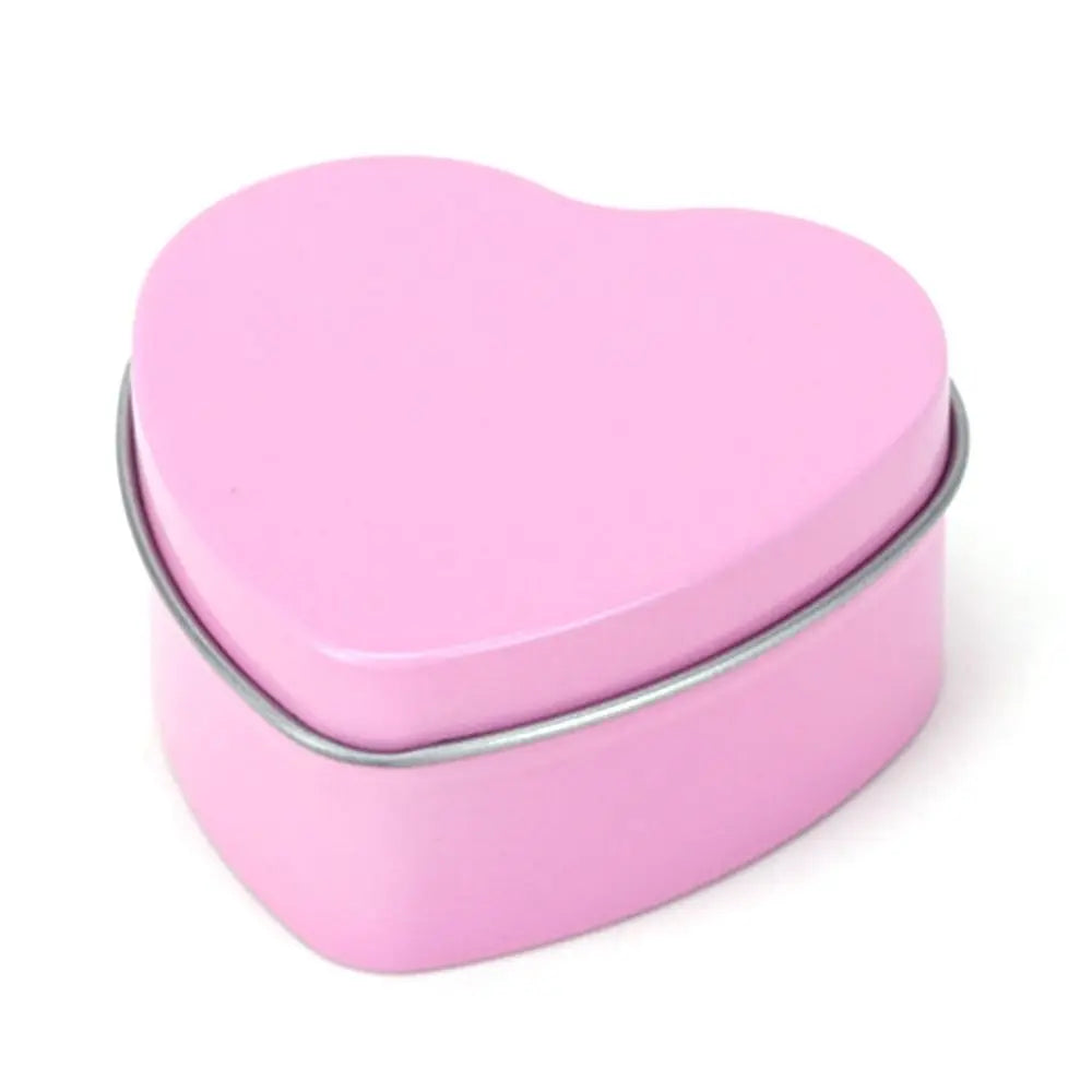 Heart Shape Metal Box Aluminum Tin Jar for Cream Balm Nail Candle Cosmetic Container Refillable Tea Cans Candy Packaging Box 1Pc