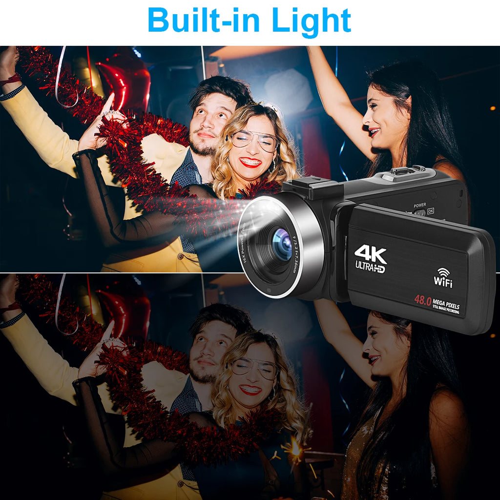 Full 4K Camcorder 18X 48MP Digital Camera Livestream Webcam UHD Vlog Video Recorder Wide Angel Macro Lens Photography Cameras