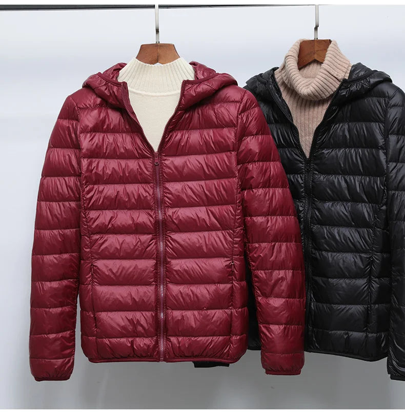 2024 New Women Thin Down Jacket White Duck Down Ultralight Jackets Autumn And Winter Warm Coats Portable Outwear
