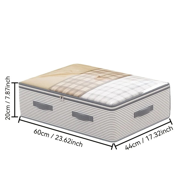 1 PCS Large Clothing Storage Bag with Flip Top Transparent Window Suitable for Clothes Bed Sheets Clothing in the Space Under