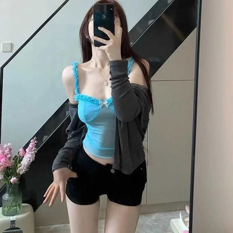 Women's high waisted black shorts versatile for spring and autumn, slim fit and slimming, hip hugging casual straight leg pants