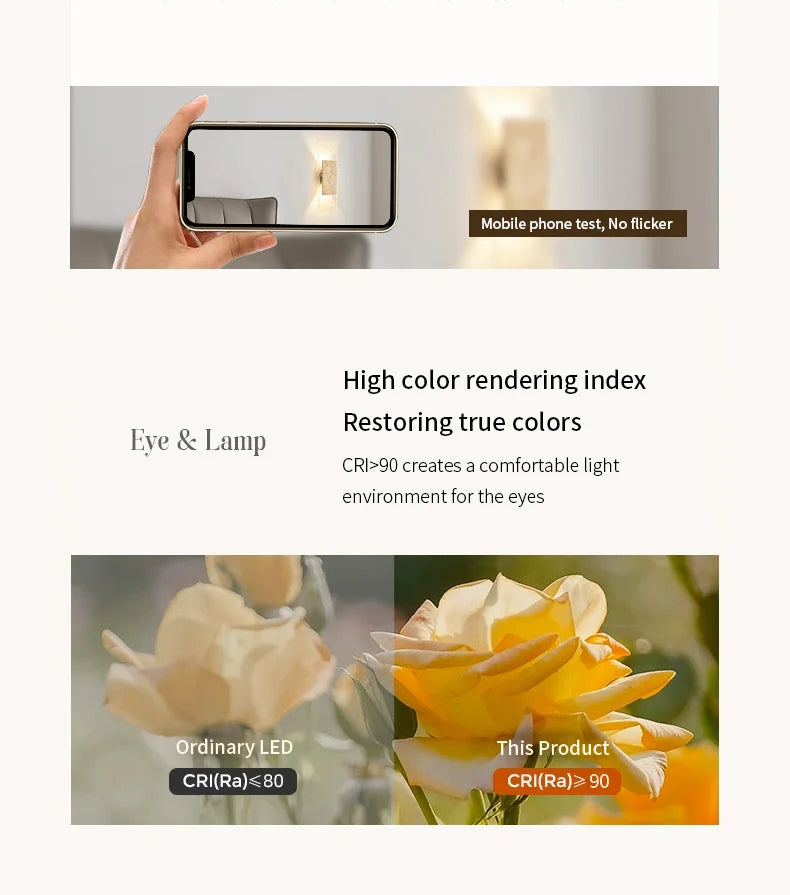 Outdoor Waterproof Wall Lamps Strip Natural Stone Wall Lights 18W LED Porch Wall Sconces Bedroom Exterior Lighting Fixtures