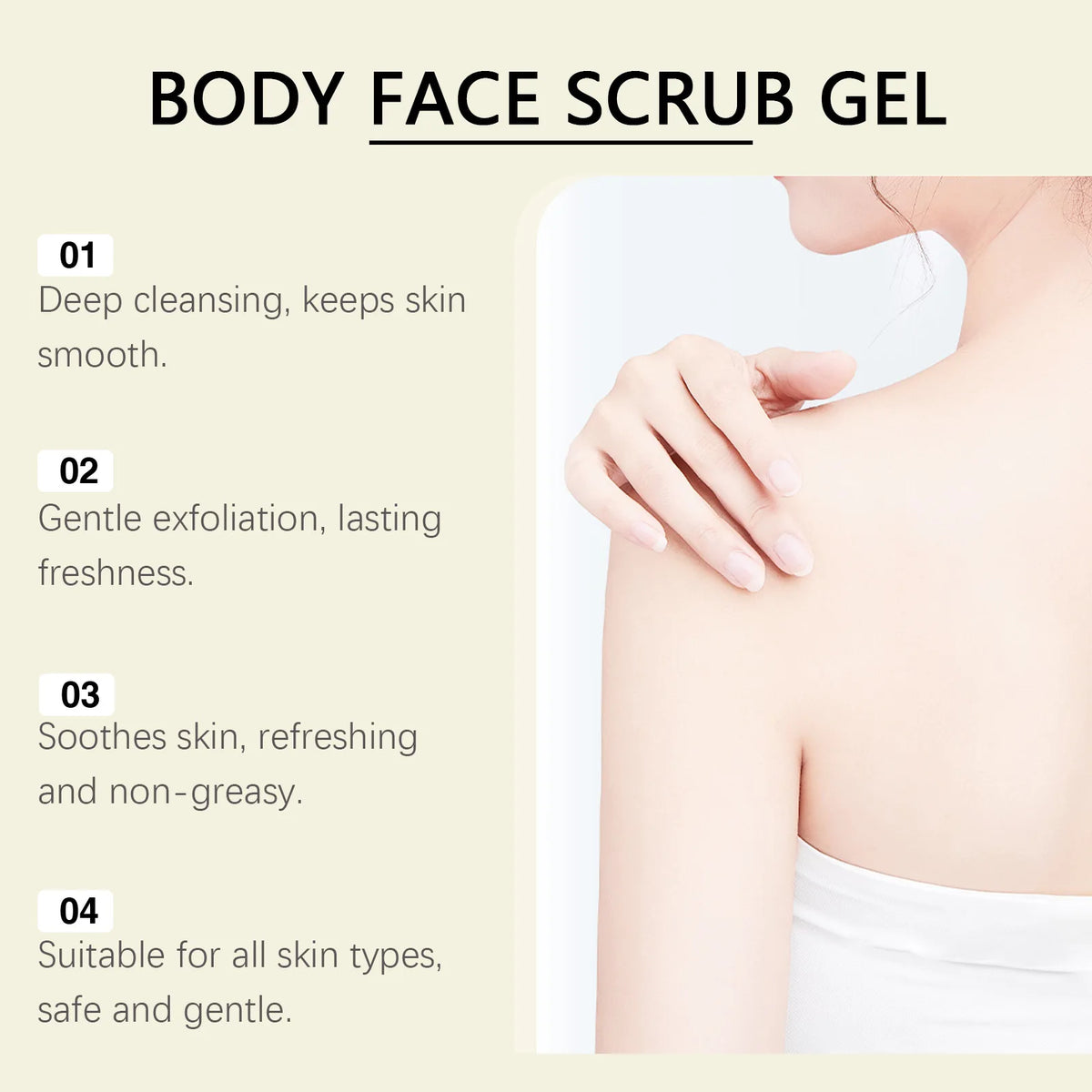 OceAura Tender Skin Scrub Gel Dead Skin Removal Deep Cleansing Smoothing Skin Renewal Refreshing Non Greasy Exfoliating Gel 200g