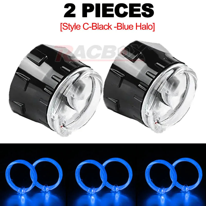 1/2pcs 2.5 Inch Projector Len Car Styling  Cover Shroud Shell Headlights Len Mask For 2.5inch Bi Xenon Bi-LED Headlamp Retrofit
