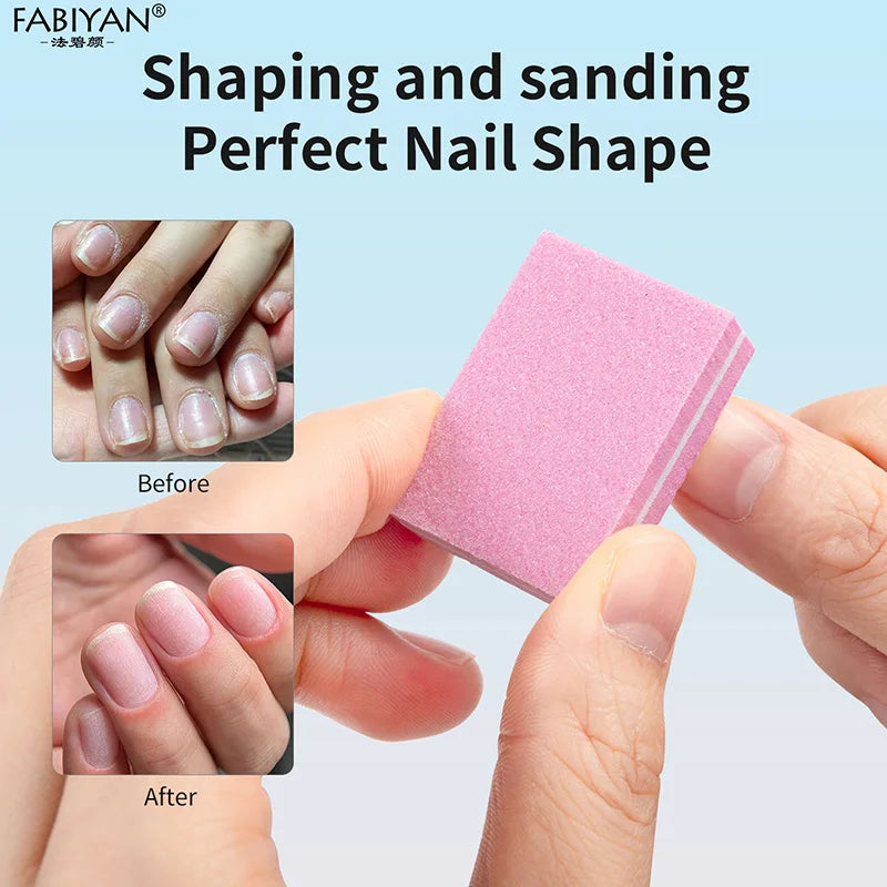 50Pcs/pack Mini Sponge Nail Buffer Block Double Sided Texture Nail File Buffers For Nail Pre-processing Polish Nails Accessories