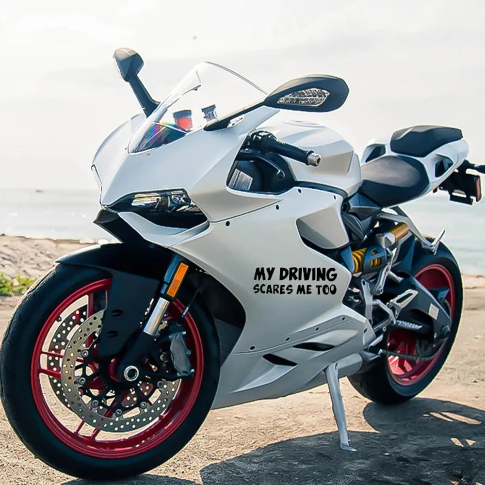 Car Stickers Vinyl Decal My Driving Scares Me Too Motorcycle Decorative Accessories Creative