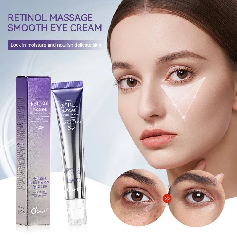 Ocheal Rolling Ball Eye Cream, Rolling Ball Massage Eye Cream, Moisturizing and Nourishing Eye Essence, Reduces Eye Wrinkles and Bags, Suitable for Both Men and Women, a Must-Have for Autumn and Winter.