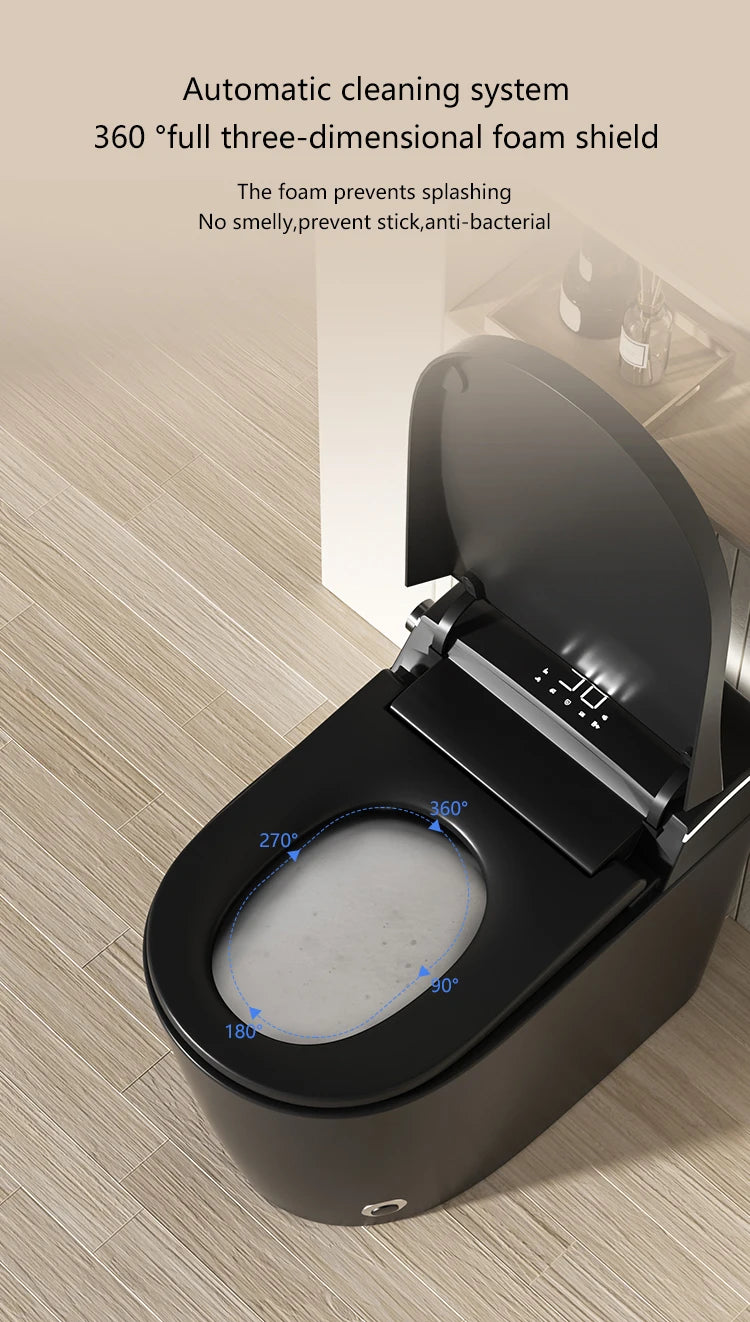 Modern Bathroom Smart Toilet Black Ceramic Automatic Electronic Control Bidet Wc Toilet
