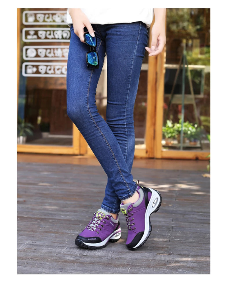 Casual Shoes For Spring And Autumn For Women, Thick Sole Shock-Absorbing Cushion Outdoor Shoes Middle-Aged Mother Travel Shoes