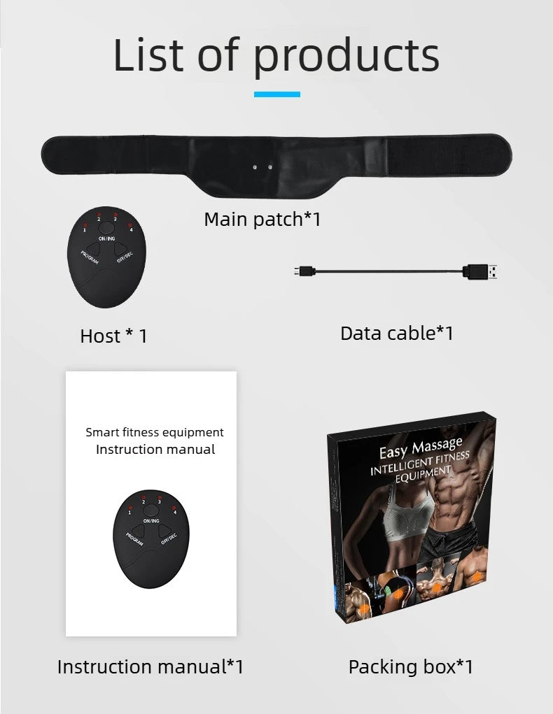 EMS Abdominal Slimming Massage Belt Fitness Waist Trainer for Belly Back Leg Arm Fat Shaping & Muscle Relief