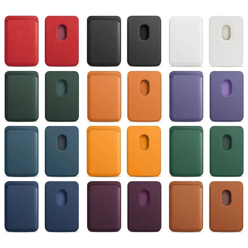 Women Man Leather Soft Card Wallet Phone Card Holder for MagSafe Magnetic Case Suitable for All iPhone Cases Card Phone Back Bag