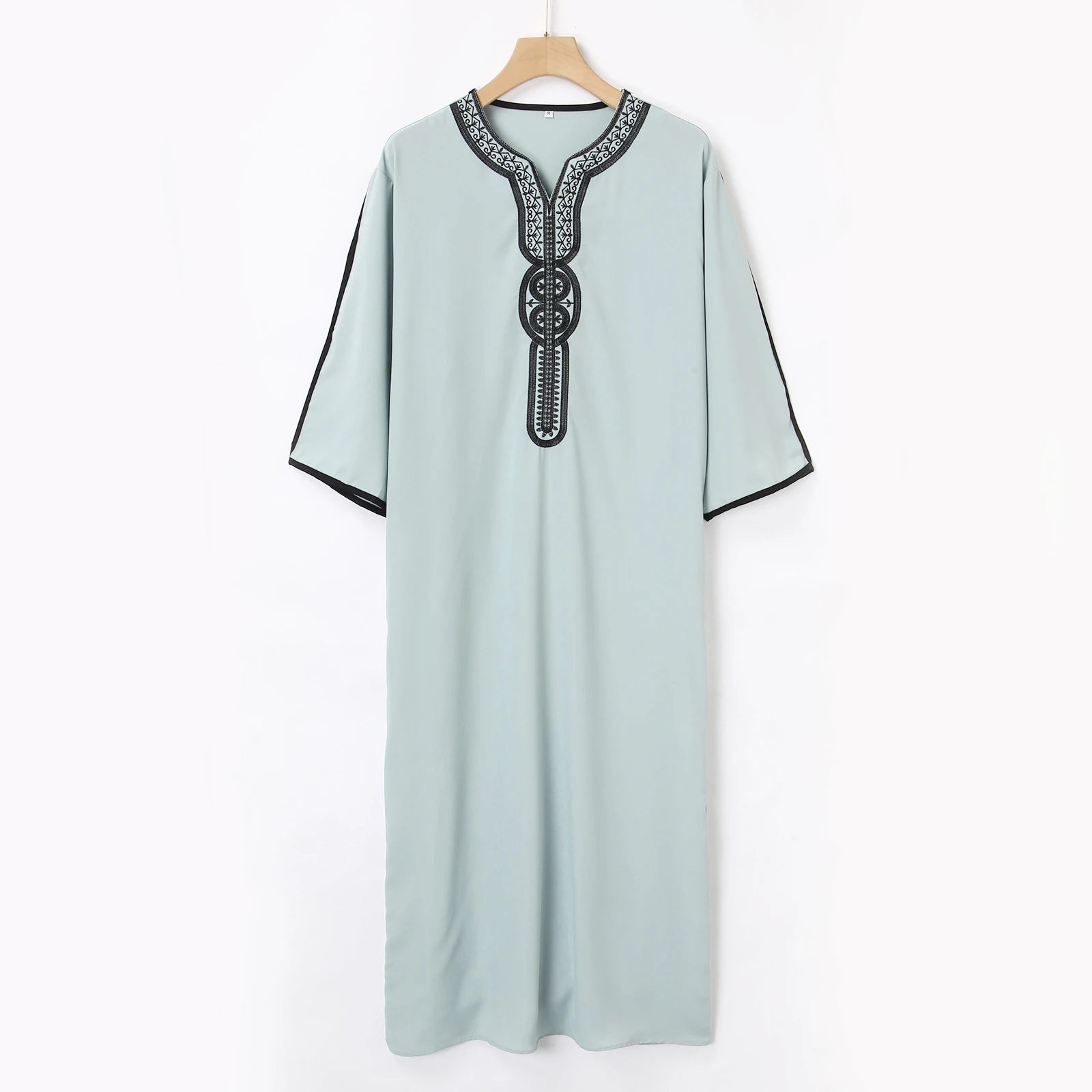 Islam Kaftan Muslim Men Clothing Moroccan Caftan Hand Embroidered Loose and Breathable Djellaba Abaya Thobe for Men Summer 2024