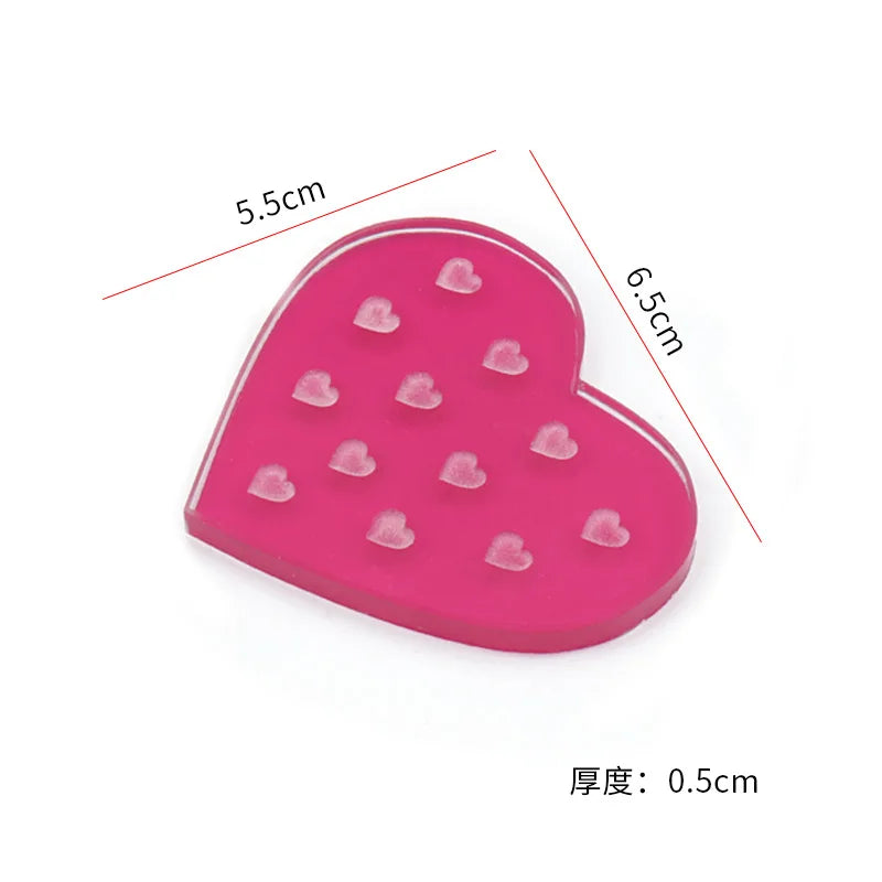 False Eyelash Glue Holder Pallet Eyelash Extension Stand pads with Tick Mark Crystal Glass Adhesive Glue Holder